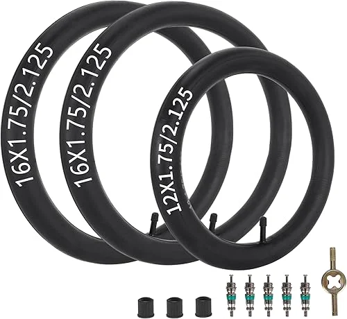 16′ Back & 12.5′ Front Replacement Inner Tubes 16 x 1.75/2.15 & 12.5 x 1.75/2.15 Compatible with Jogging Revolution Baby Jogger Summit X3 Schwinn Stroller Butyl Rubber Heavy Duty Tube 3 Pack