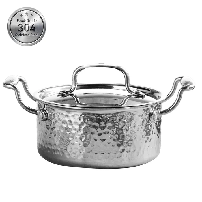 16cm Pot Saucepan With Dual Handles – 304 Food-Grade Stainless Steel