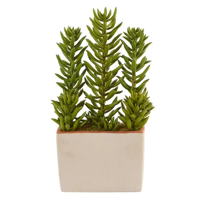 17″ Succulent Artificial Plant With Decorative Planter