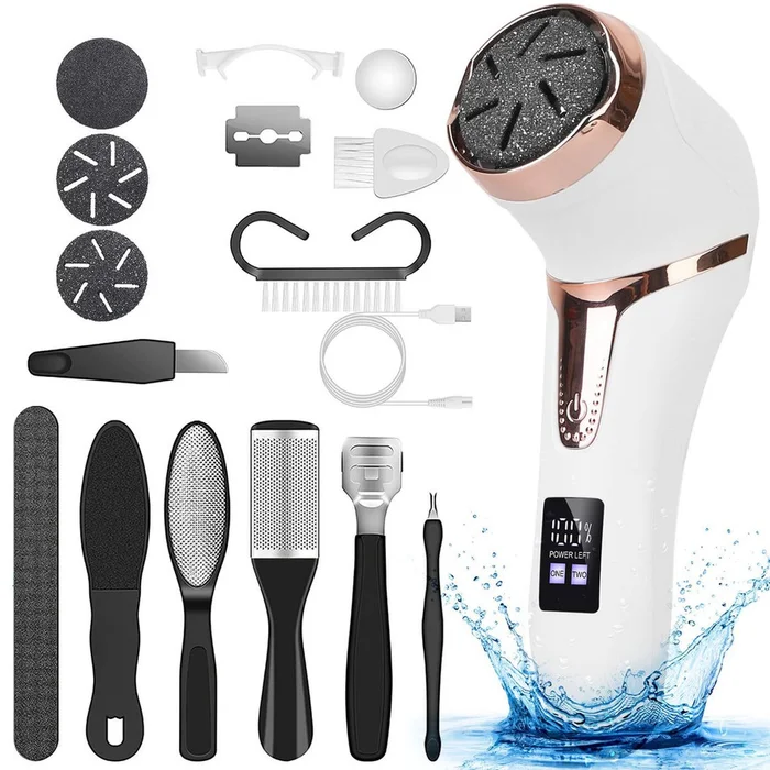 17-Piece Electric Foot Callus Remover Grinder with Vacuum