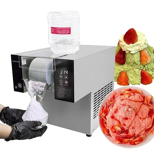 176LBS/24H Automatic Snowflake Ice Machine Maker Countertop,Speed Adjustable Snow Ice Machine,Stainless Steel Korean Shaved Ice Machine Electric Ice Crusher for Business