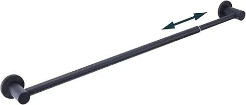 18-31.5 inches Adjustable Magnetic Curtain Rod for Metal Door, Magnetic Towel Bar Holder for Kitchen Refrigerator, Magnet Flip Calendar Chart Rod for Classroom Whiteboard, Black, 1 Pack