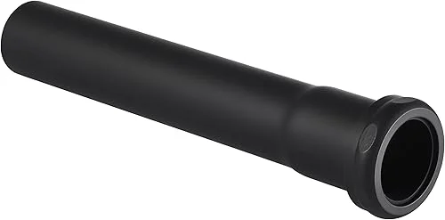 18 Gauge Brass Slip Joint Extension Tube 1-1/4” OD x 8” with Nut and Rubber Washer, P Trap Extension Tube, Sink Drain Tailpiece Tube Extension Heavy Duty, Matte Black