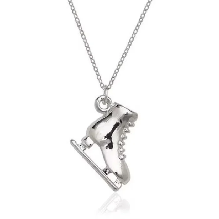 18-Inch Silver Skate Pendant & Chain