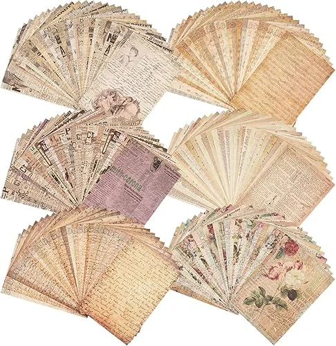 180 Sheets of Scrapbook Paper, Vintage Journaling Scrapbooking Supplies Craft Kits for Bullet Journals Junk Journal Planners Aesthetic Room Decor Wall Art Collage Album Cottagecore Picture Frames