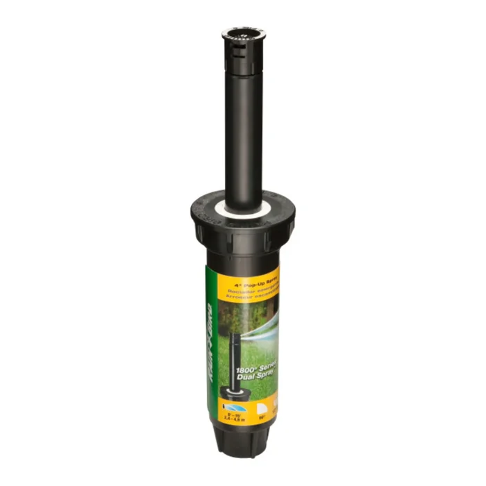 1800 Pro Series Pressure Regulated Sprinkler Head, Quarter Circle Pattern, 15-foot Maximum Dual Spray Nozzle, 4-inch Pop-up