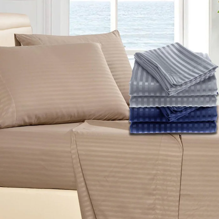 1800 Series Brushed Microfiber Dobby Striped Sheet Set (4-Piece)