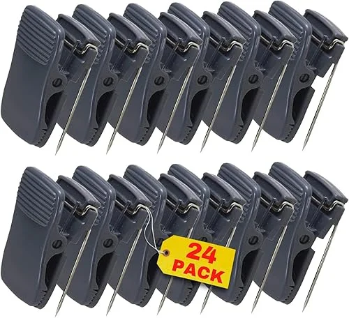 1InTheOffice Cubicle Clips, Cubicle Clips for Fabric Walls, Deluxe Recycled, Charcoal, 24/Pack
