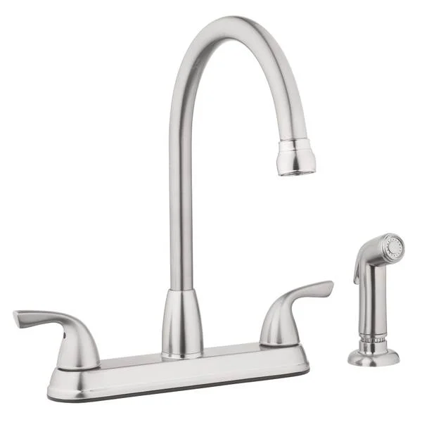 2-Handle High Arc Kitchen Faucet with Side Sprayer