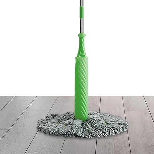 2 in 1 Dehydrated Mop – Round Wall Cleaning Dehydrated Mop | Self-Wringings Twist Mops, Handheld Long Handled Cleaner Mop, Long Handled Microfiber Floor Mop for Bathtub, Toilet, Living Room