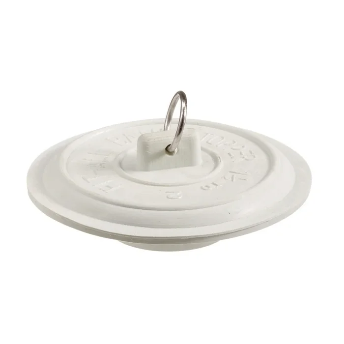 2 In. Dia. White Rubber Tub Stopper