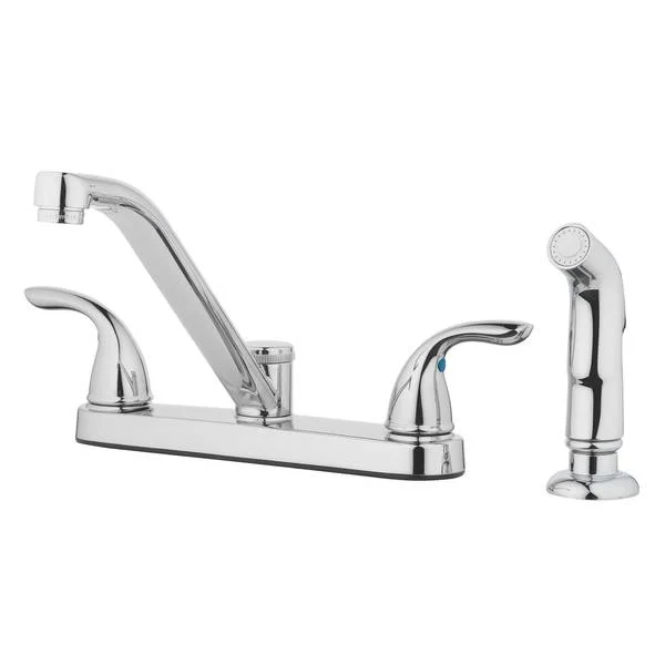 2-Lever Handle with Matching Side Sprayer Kitchen Faucet