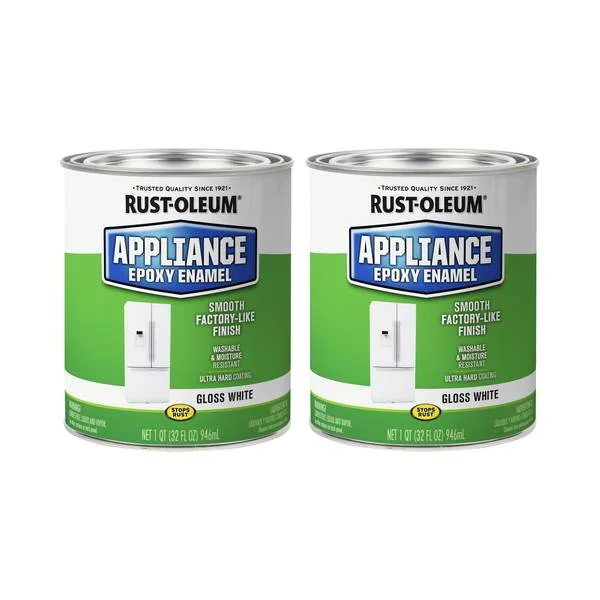 2-Pack 1 Quart Appliance Epoxy Gloss White Enamel Paint