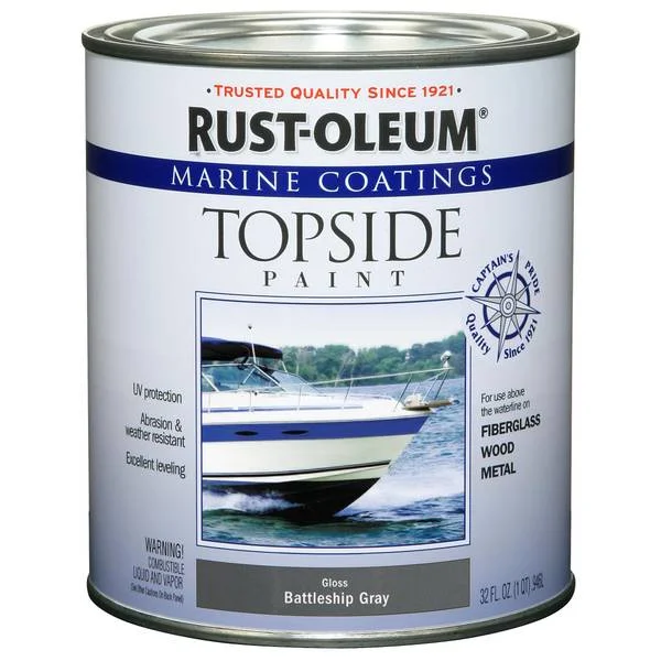 2-Pack 1 Quart Marine Coatings Gloss Battleship Gray Topside Paint
