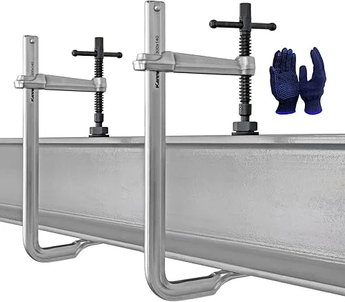 2-Pack Heavy Duty 12′ Inch F-Clamp w/Replaceable Pad, 5-1/2-Inch(140mm) Deep Throat, Bar Size 1-1/5′ * 3/5′ Drop Forged Steel Bar Clamps, 2900LB Clamping Force