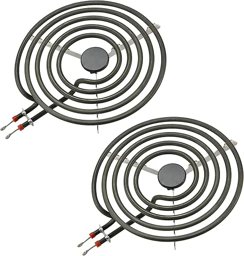 2 Pack MP21YA (8′) Electric Range Burner Element Unit Set Replacement Fit for Frigi-daire Whirl-pool Ken-more May-tag Stove Top Burner Replace WPY04100166, 4381750, Y0E00801799, 19950009 By Fetechmate