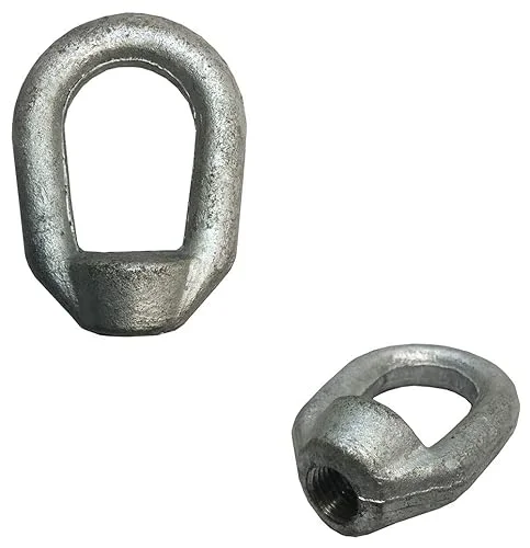 2 PC Bail 3/8′ x 1/2′ Tap Thread Eye Nut Hot Dipped Galvanized Drop Forged Carbon Steel 2,250 Lbs WLL