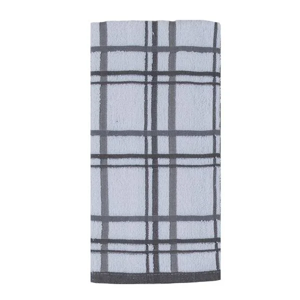 2-Piece Charcoal Window Pane Towel Set