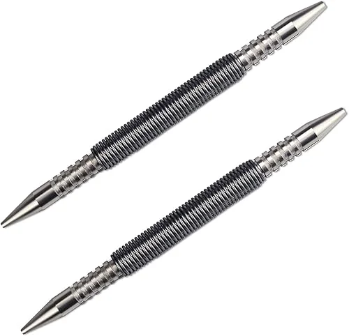 2 Pieces Dual Head Nail Setter Spring Loaded Nail Set Spring Nail Punch Hammerless Tool Kit 3/32″& 1/8″ Tools 3500 PSI Striking Force Counter Punch