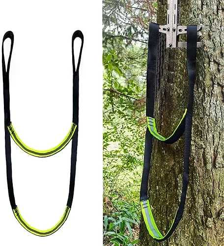 2-Step Climbing Stick Aider, Tree Stand Steps,with Reflective Layer Webbing Hunting Ladders,Easy-to-use Lightweight Rope Aider for Hunting Safety,Outdoor Climbing,Caving,Canyoning