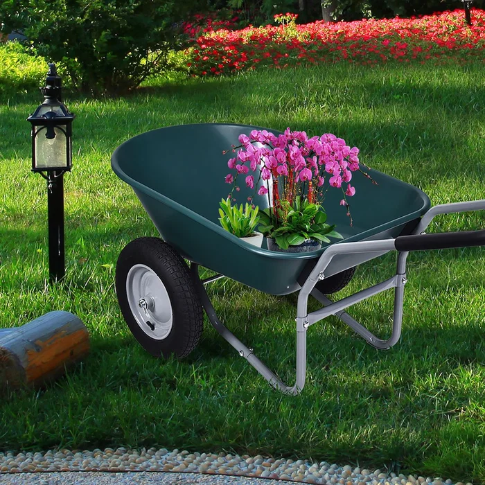 2-Tire Wheelbarrow Garden Utility Cart