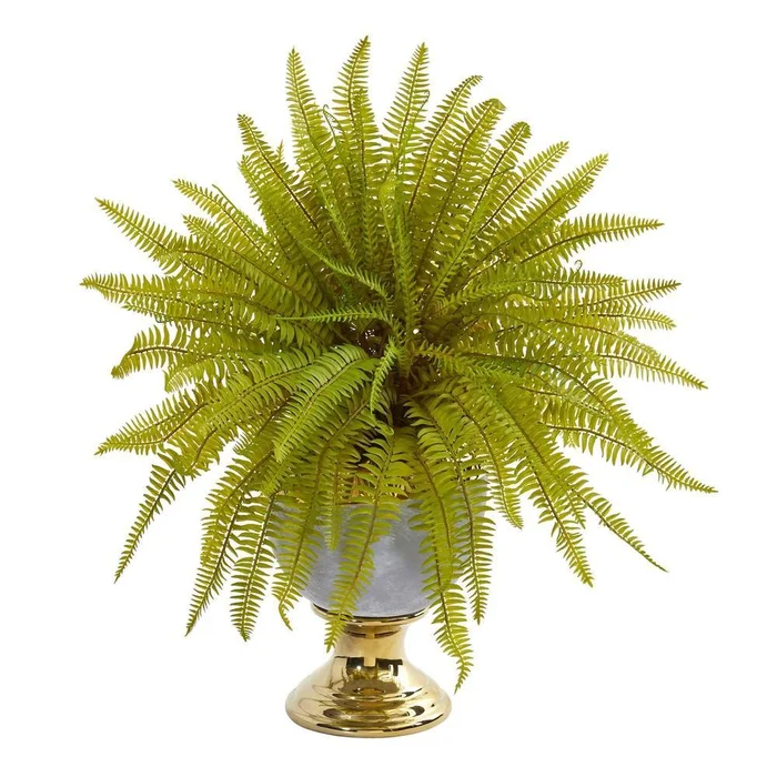 20″ Fern Artificial Plant in Stoneware Urn