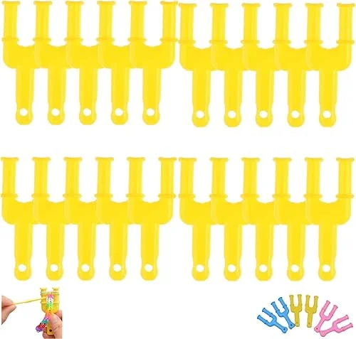 20 Pcs Rubber Bands for Bracelets, Acrylic Slingshot Loom Bands, Rubber Band Clips Jewelry Connectors, Rubber Slingshot Knitting for Necklace Bracelet Making Colorful Clasp, Random Color