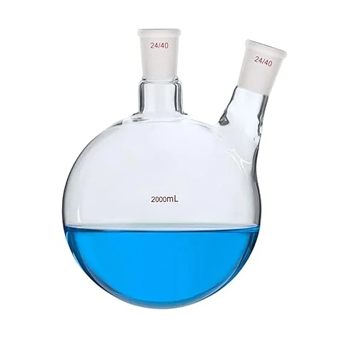 2000ml,24/40,2-Neck,Round Bottom Glass Flask,2L Reaction Vessel,Double Necks