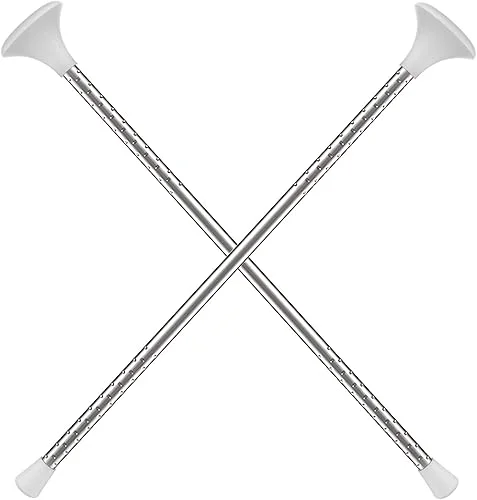 21′ White Marching Baton Twirling Mini Shaft Cheerleader Dance Baton (21 Inch 2Pack, White)