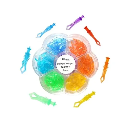 210 Pcs Dental Plastic Poly Wedges Dental Diamond Wedges Autoclave Medical Plastic Disposable Interdental Composite Restoration Materials Dentistry Tool,7 Sizes Kit