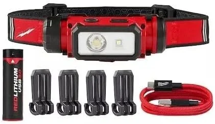 2163-21 for Milwaukee Tool with Redlithium USB Hard Hat Headlamp (600 Lumens)