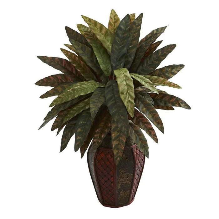 22″ Peacock Artificial Plant in Decorative Planter