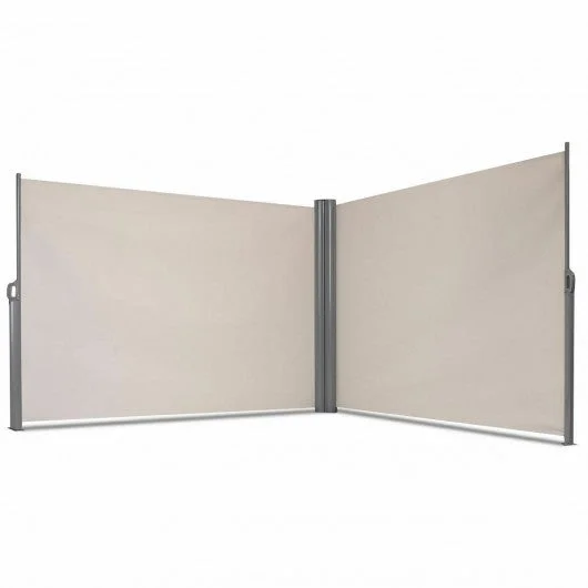 237″ x 71″ Patio Retractable Double Folding Side Awning Screen Divider