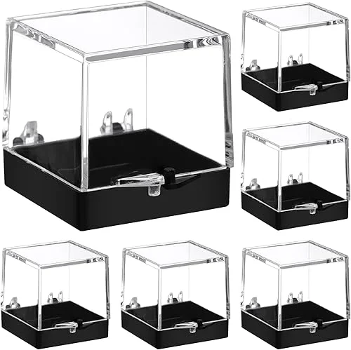 24 Pcs Mineral Standard Display Box Specimen Container Square Display Case Transparent Specimen Display Case Specimen Storage Boxes Specimen Case Clear Specimen Display Cases
