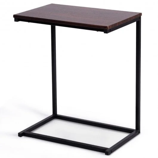 26″ Beside Sofa Laptop Holder End Stand Desk-Coffee