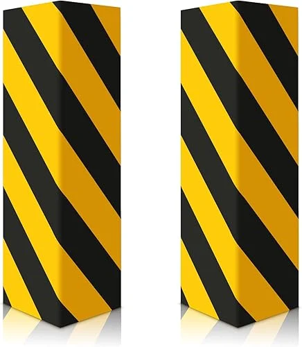 2pcs Garage Wall Guards Wall Protector Cover Yellow and Black Foam Wall Corner Guard for Parking Garages (Yellow+Black)