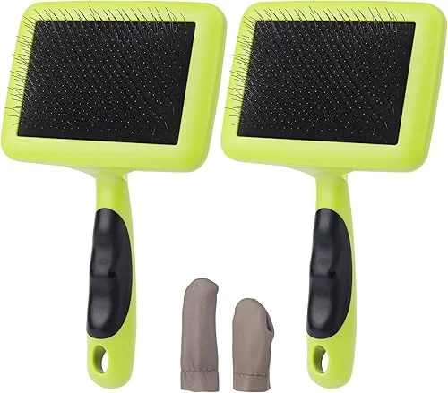 2Pcs Wool Carders, Hand Carders Wool Needle Felting Brush, Needle Felting Tools, Slicker Brush for Cat, Dogs, Wool Carders Brush for Spinning Craft Needle Felting Project or Pets