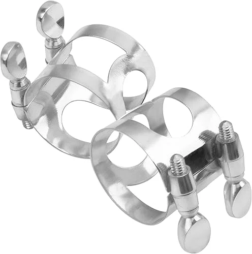 2Pcs Yootones Metal Tenor Saxophone Ligature Fastener Compatible with Tenor Saxophone Sax (Chrome)