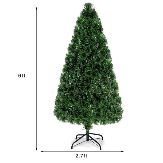 3′ / 4′ / 5′ / 6′ Fiber Optic Artificial PVC Christmas Tree-6 ft