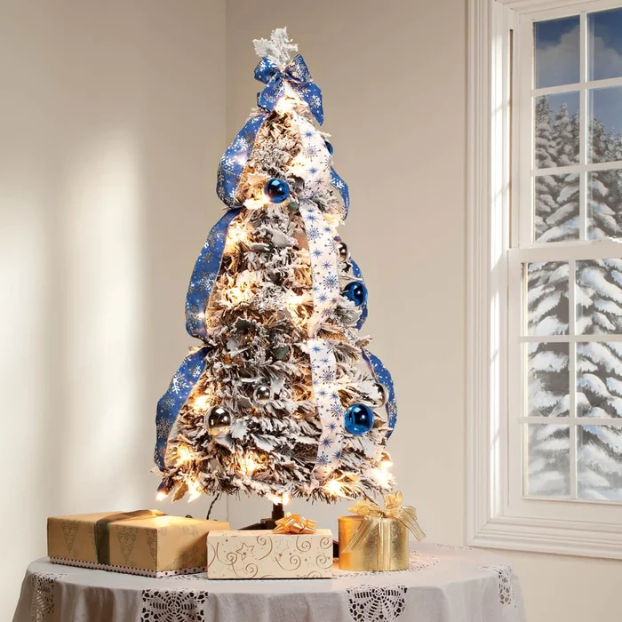 3′ Snow Frosted Winter Style Pull-Up Tree by Holiday Peak™