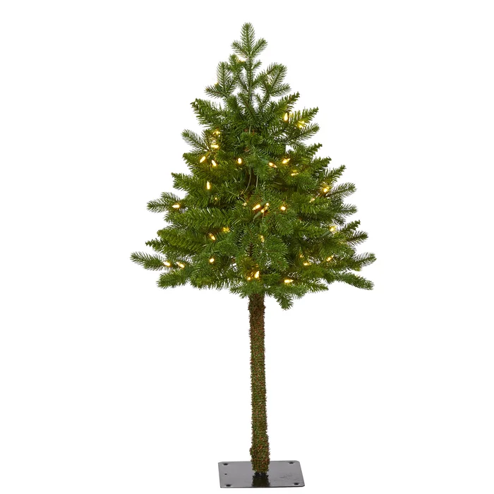 3′ Swiss Alpine Artificial Christmas Tree w/ 50 Clear LED Lights