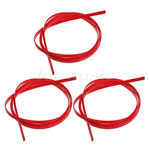 3 Pcs Acoustic Classic Guitar Bindings Puling Strip 1650 X 6 X 1.5mm Red ABS