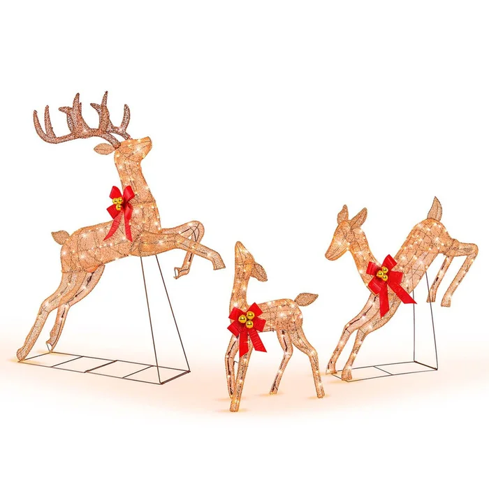 3-Piece Christmas Reindeer Family Decoration Set