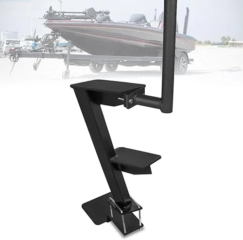 3 Steps Universal Heavy Duty Boat Trailer with Handle Steel Powder Coated Compatible with Most Pontoon, Bass Boats, Hunting Fits 3'' and 4'' Tall Tongues