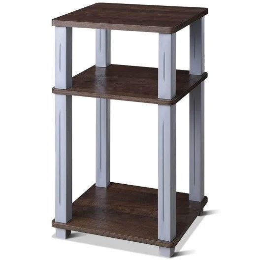 3 Tier End Table Multipurpose Shelf Night Stand Display Shelving-Coffee