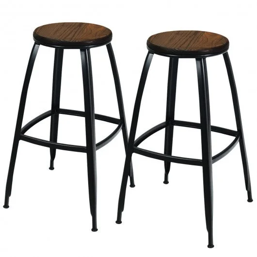 30″ Set of 2 Industrial Height Bar Stools