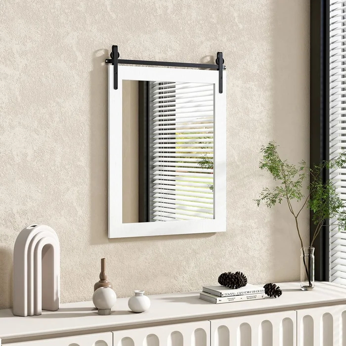 30 x 22-Inch Wall Mount Mirror with Wood Frame