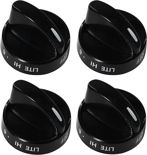 316442513 Stove Knob Black Gas Oven Range Control Assembly Compatible with Frigidaire, Kenmore, Sears Burner (4PACK)