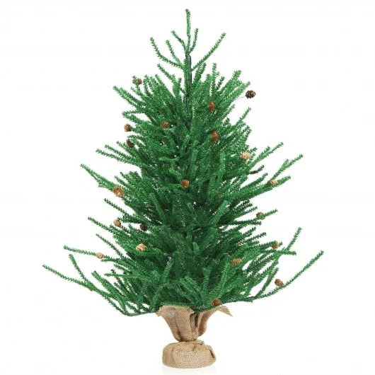 36″ Mini Carmel Christmas Tree with 30 Pinecones