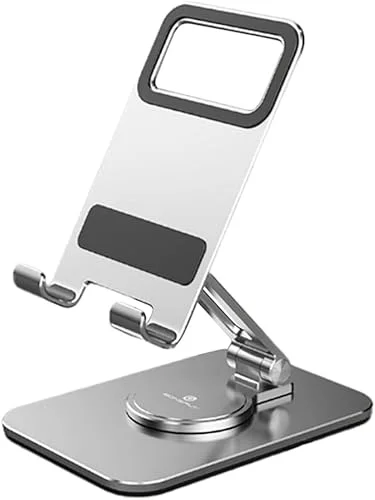 360°Rotatable Phone Holder for Desk, Adjustable Angle Height Phone Stand,Foldable Phone Holder for All Phone Device